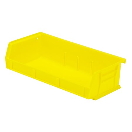 Quantum Storage Systems 60 lb Hang & Stack Storage Bin, Polypropylene, 11 in W, 3 in H, Yellow, 5-3/8 in L QUS232YL